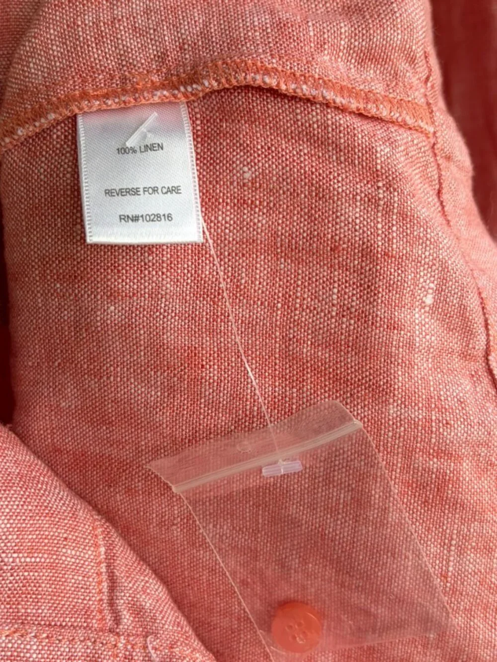 Garnet Hill Pink Classic Linen Shirtdress Women's 12